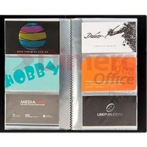 Tarjetero flex negro 120 tarjetas artesco