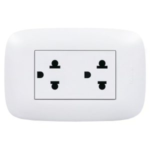 Tomacorriente Doble P/T Domino Sencia Blanco