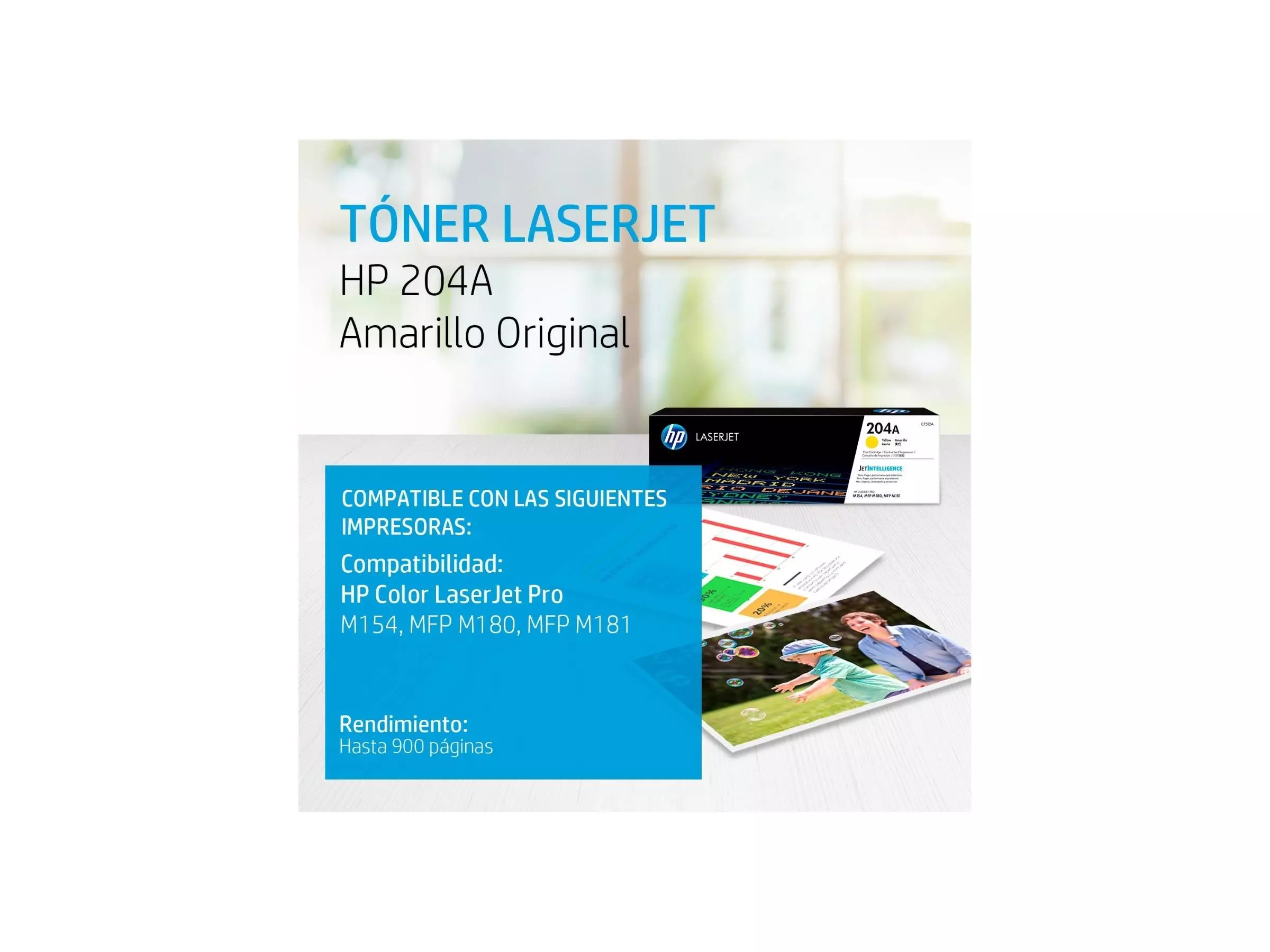 TONER HP 204A YELLOW (CF512A) LASERJET M154/M180/M181 900 PAG.